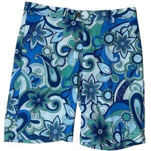 Loudmouth Golf Shorts Mens 36 Blue Excellence Floral Paisley (Waist: 18")